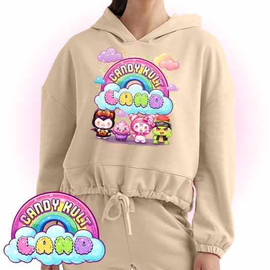 Wishbone Frosti Boo & Panku - Candy Kult Land Women’s Cropped Hoodie