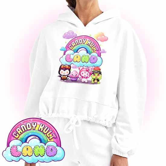 Wishbone Frosti Boo & Panku - Candy Kult Land Women’s Cropped Hoodie