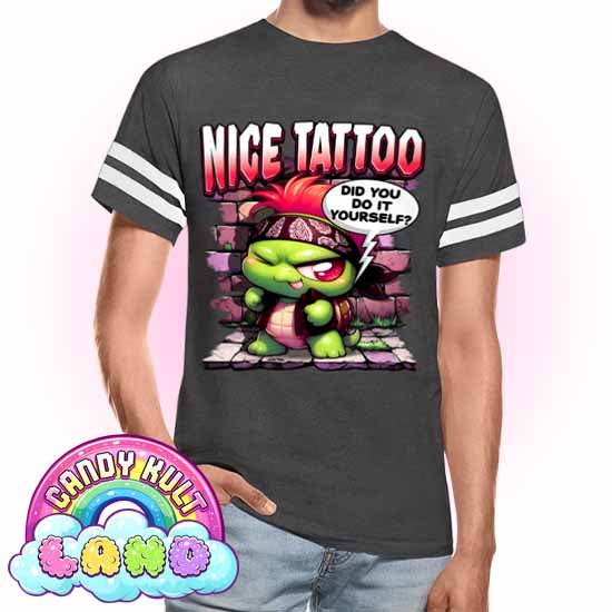 Nice Tattoo Did You Do It Yourself? Panku  - Candy Kult Land Men's / Unisex Vintage Sport T-Shirt - Candy Kult - Candy Cult - Candy Kult Land - Wishbone - Boo Kitty - Panku - Frosti - Toxic Kitten - Hex-Heart - Cult Candy - Cake High Heels - [product_vendor}