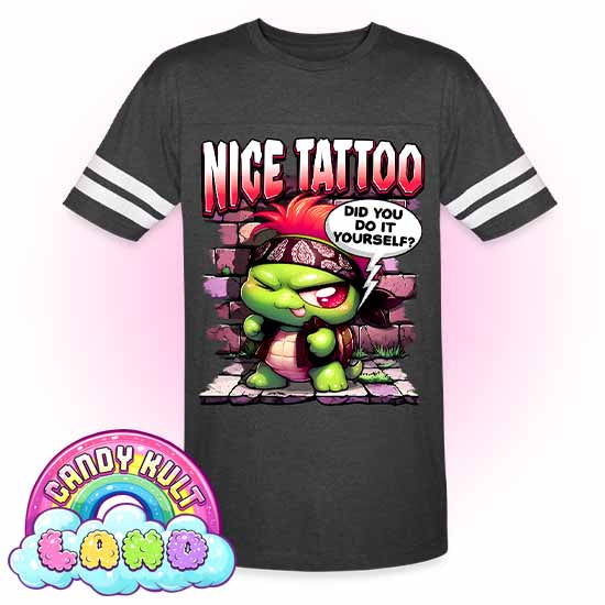 Nice Tattoo Did You Do It Yourself? Panku  - Candy Kult Land Men's / Unisex Vintage Sport T-Shirt - Candy Kult - Candy Cult - Candy Kult Land - Wishbone - Boo Kitty - Panku - Frosti - Toxic Kitten - Hex-Heart - Cult Candy - Cake High Heels - [product_vendor}