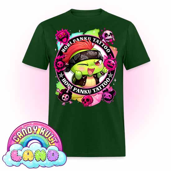 Hori Panku Tattoo Rainbow - Candy Kult Land COLOUR Men's / Unisex Classic T-Shirt - Candy Kult - Candy Cult - Candy Kult Land - Wishbone - Boo Kitty - Panku - Frosti - Toxic Kitten - Hex-Heart - Cult Candy - Cake High Heels - [product_vendor}