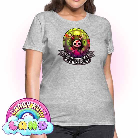 Panku Logo - Candy Kult Land Women's FITTED T-Shirt - Candy Kult - Candy Cult - Candy Kult Land - Wishbone - Boo Kitty - Panku - Frosti - Toxic Kitten - Hex-Heart - Cult Candy - Cake High Heels - [product_vendor}
