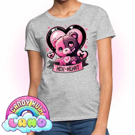 Hex-Heart - Candy Kult Land Women's FITTED T-Shirt - Candy Kult - Candy Cult - Candy Kult Land - Wishbone - Boo Kitty - Panku - Frosti - Toxic Kitten - Hex-Heart - Cult Candy - Cake High Heels - [product_vendor}