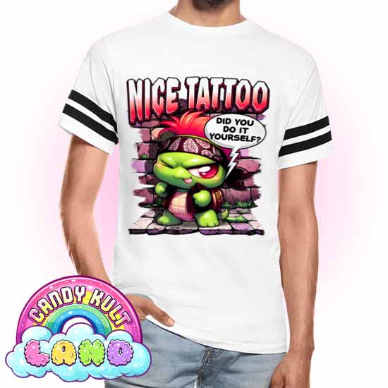 Nice Tattoo Did You Do It Yourself? Panku  - Candy Kult Land Men's / Unisex Vintage Sport T-Shirt - Candy Kult - Candy Cult - Candy Kult Land - Wishbone - Boo Kitty - Panku - Frosti - Toxic Kitten - Hex-Heart - Cult Candy - Cake High Heels - [product_vendor}