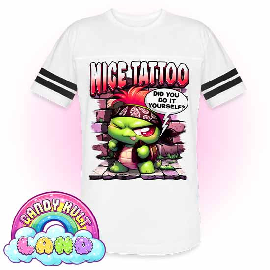 Nice Tattoo Did You Do It Yourself? Panku  - Candy Kult Land Men's / Unisex Vintage Sport T-Shirt - Candy Kult - Candy Cult - Candy Kult Land - Wishbone - Boo Kitty - Panku - Frosti - Toxic Kitten - Hex-Heart - Cult Candy - Cake High Heels - [product_vendor}