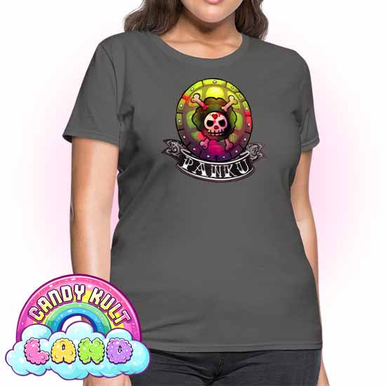 Panku Logo - Candy Kult Land Women's FITTED T-Shirt - Candy Kult - Candy Cult - Candy Kult Land - Wishbone - Boo Kitty - Panku - Frosti - Toxic Kitten - Hex-Heart - Cult Candy - Cake High Heels - [product_vendor}