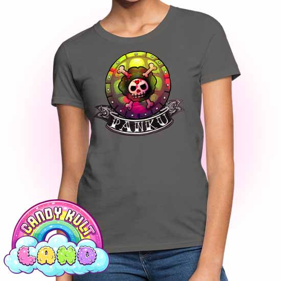 Panku Logo - Candy Kult Land Women's FITTED T-Shirt - Candy Kult - Candy Cult - Candy Kult Land - Wishbone - Boo Kitty - Panku - Frosti - Toxic Kitten - Hex-Heart - Cult Candy - Cake High Heels - [product_vendor}