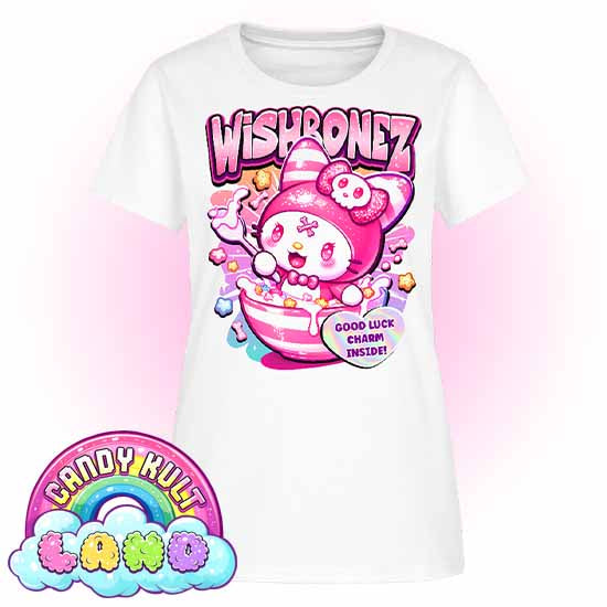Wishbonez Cereal - Candy kult Land Women's FITTED T-Shirt - Candy Kult - Candy Cult - Candy Kult Land - Wishbone - Boo Kitty - Panku - Frosti - Toxic Kitten - Hex-Heart - Cult Candy - Cake High Heels - [product_vendor}