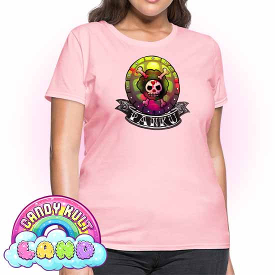 Panku Logo - Candy Kult Land Women's FITTED T-Shirt - Candy Kult - Candy Cult - Candy Kult Land - Wishbone - Boo Kitty - Panku - Frosti - Toxic Kitten - Hex-Heart - Cult Candy - Cake High Heels - [product_vendor}