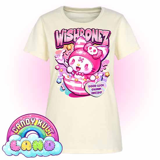 Wishbonez Cereal - Candy kult Land Women's FITTED T-Shirt - Candy Kult - Candy Cult - Candy Kult Land - Wishbone - Boo Kitty - Panku - Frosti - Toxic Kitten - Hex-Heart - Cult Candy - Cake High Heels - [product_vendor}