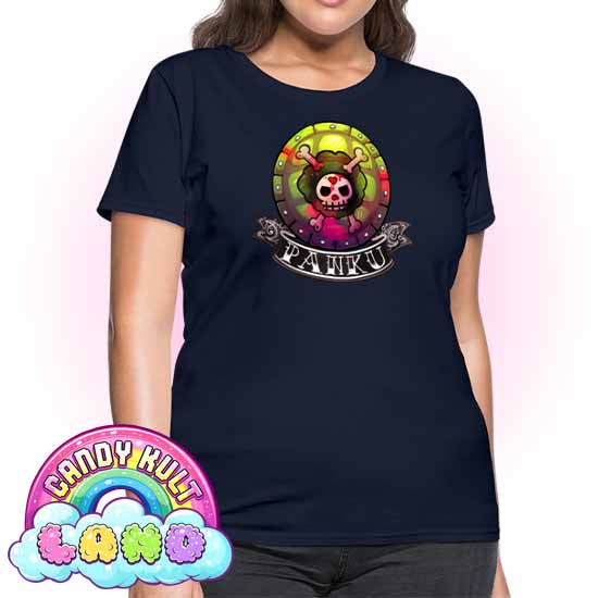 Panku Logo - Candy Kult Land Women's FITTED T-Shirt - Candy Kult - Candy Cult - Candy Kult Land - Wishbone - Boo Kitty - Panku - Frosti - Toxic Kitten - Hex-Heart - Cult Candy - Cake High Heels - [product_vendor}