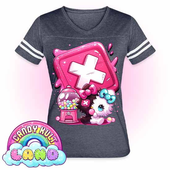 Toxic Kitten Bubble Gum Logo - Candy Kult Land Women’s Vintage Sport T-Shirt - Candy Kult - Candy Cult - Candy Kult Land - Wishbone - Boo Kitty - Panku - Frosti - Toxic Kitten - Hex-Heart - Cult Candy - Cake High Heels - [product_vendor}