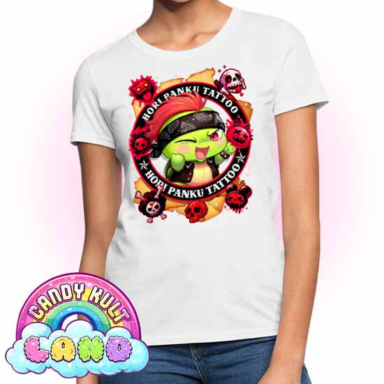 Hori Panku Tattoo - Candy Kult Land Women's FITTED T-Shirt - Candy Kult - Candy Cult - Candy Kult Land - Wishbone - Boo Kitty - Panku - Frosti - Toxic Kitten - Hex-Heart - Cult Candy - Cake High Heels - [product_vendor}