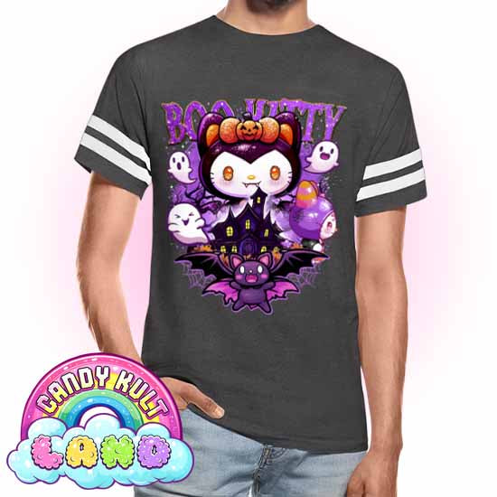 Boo Kitty Origins  - Candy Kult Land Men's / Unisex Vintage Sport T-Shirt - Candy Kult - Candy Cult - Candy Kult Land - Wishbone - Boo Kitty - Panku - Frosti - Toxic Kitten - Hex-Heart - Cult Candy - Cake High Heels - [product_vendor}