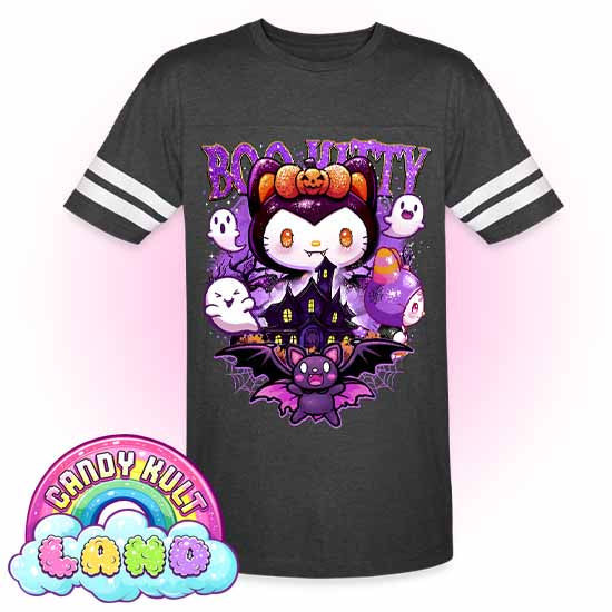 Boo Kitty Origins  - Candy Kult Land Men's / Unisex Vintage Sport T-Shirt - Candy Kult - Candy Cult - Candy Kult Land - Wishbone - Boo Kitty - Panku - Frosti - Toxic Kitten - Hex-Heart - Cult Candy - Cake High Heels - [product_vendor}