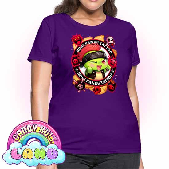 Hori Panku Tattoo - Candy Kult Land Women's FITTED T-Shirt - Candy Kult - Candy Cult - Candy Kult Land - Wishbone - Boo Kitty - Panku - Frosti - Toxic Kitten - Hex-Heart - Cult Candy - Cake High Heels - [product_vendor}