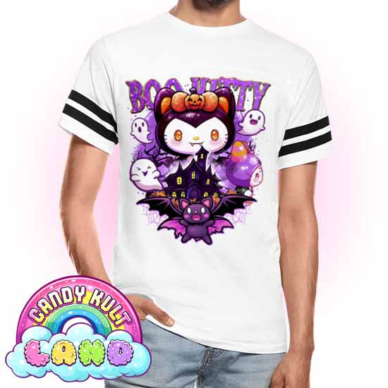 Boo Kitty Origins  - Candy Kult Land Men's / Unisex Vintage Sport T-Shirt - Candy Kult - Candy Cult - Candy Kult Land - Wishbone - Boo Kitty - Panku - Frosti - Toxic Kitten - Hex-Heart - Cult Candy - Cake High Heels - [product_vendor}