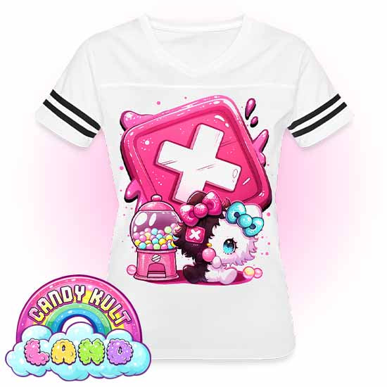 Toxic Kitten Bubble Gum Logo - Candy Kult Land Women’s Vintage Sport T-Shirt - Candy Kult - Candy Cult - Candy Kult Land - Wishbone - Boo Kitty - Panku - Frosti - Toxic Kitten - Hex-Heart - Cult Candy - Cake High Heels - [product_vendor}