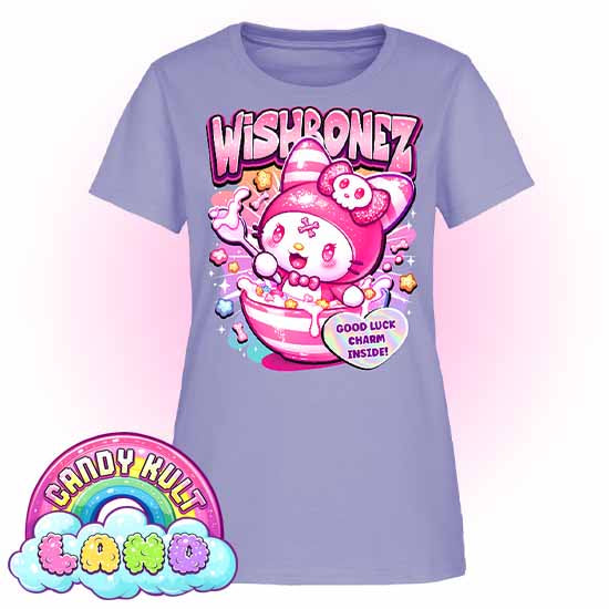 Wishbonez Cereal - Candy kult Land Women's FITTED T-Shirt - Candy Kult - Candy Cult - Candy Kult Land - Wishbone - Boo Kitty - Panku - Frosti - Toxic Kitten - Hex-Heart - Cult Candy - Cake High Heels - [product_vendor}