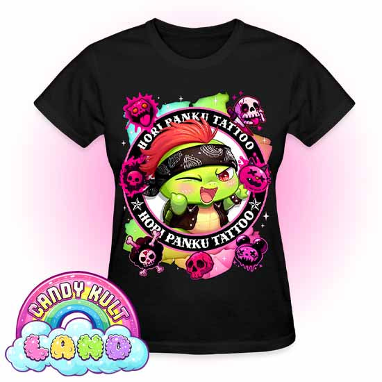Hori Panku Tattoo Rainbow - Candy Kult land REGULAR FIT Ladies T-Shirt - Candy Kult - Candy Cult - Candy Kult Land - Wishbone - Boo Kitty - Panku - Frosti - Toxic Kitten - Hex-Heart - Cult Candy - Cake High Heels - [product_vendor}