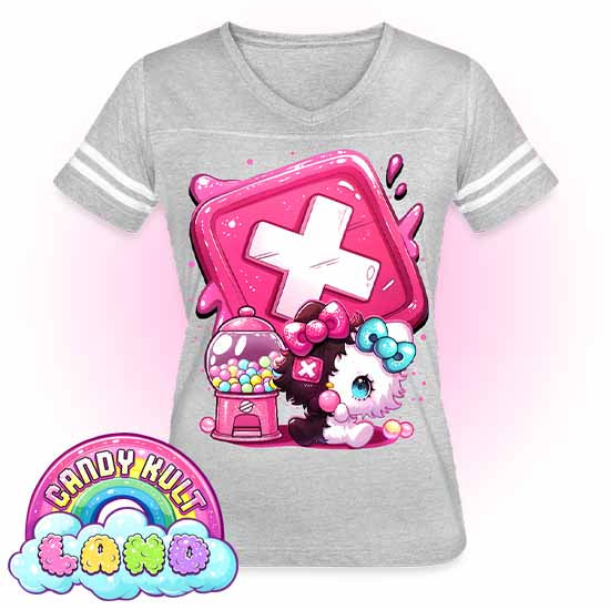 Toxic Kitten Bubble Gum Logo - Candy Kult Land Women’s Vintage Sport T-Shirt - Candy Kult - Candy Cult - Candy Kult Land - Wishbone - Boo Kitty - Panku - Frosti - Toxic Kitten - Hex-Heart - Cult Candy - Cake High Heels - [product_vendor}