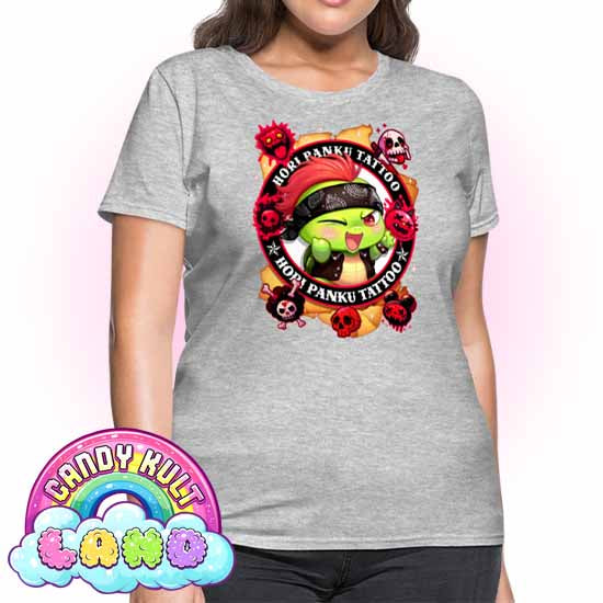 Hori Panku Tattoo - Candy Kult Land Women's FITTED T-Shirt - Candy Kult - Candy Cult - Candy Kult Land - Wishbone - Boo Kitty - Panku - Frosti - Toxic Kitten - Hex-Heart - Cult Candy - Cake High Heels - [product_vendor}