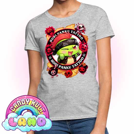 Hori Panku Tattoo - Candy Kult Land Women's FITTED T-Shirt - Candy Kult - Candy Cult - Candy Kult Land - Wishbone - Boo Kitty - Panku - Frosti - Toxic Kitten - Hex-Heart - Cult Candy - Cake High Heels - [product_vendor}