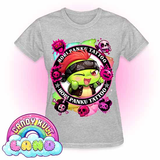 Hori Panku Tattoo Rainbow - Candy Kult land REGULAR FIT Ladies T-Shirt - Candy Kult - Candy Cult - Candy Kult Land - Wishbone - Boo Kitty - Panku - Frosti - Toxic Kitten - Hex-Heart - Cult Candy - Cake High Heels - [product_vendor}
