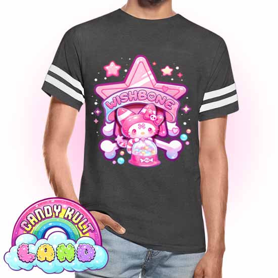 Wishbone Gumball Machine Logo  - Candy Kult Land Men's / Unisex Vintage Sport T-Shirt - Candy Kult - Candy Cult - Candy Kult Land - Wishbone - Boo Kitty - Panku - Frosti - Toxic Kitten - Hex-Heart - Cult Candy - Cake High Heels - [product_vendor}