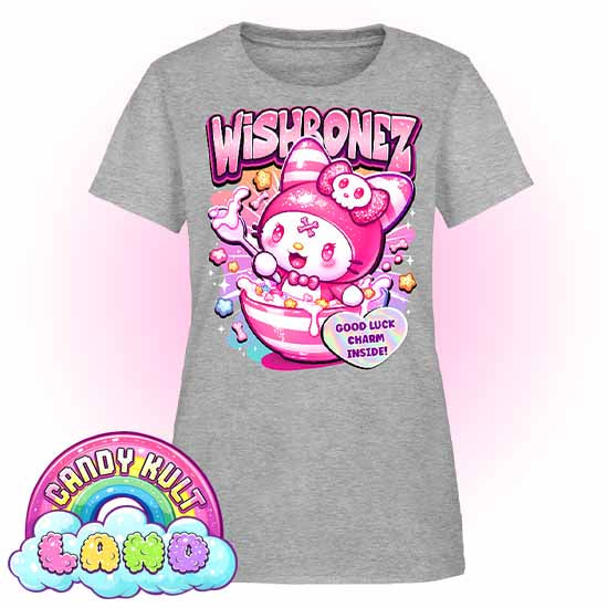 Wishbonez Cereal - Candy kult Land Women's FITTED T-Shirt - Candy Kult - Candy Cult - Candy Kult Land - Wishbone - Boo Kitty - Panku - Frosti - Toxic Kitten - Hex-Heart - Cult Candy - Cake High Heels - [product_vendor}