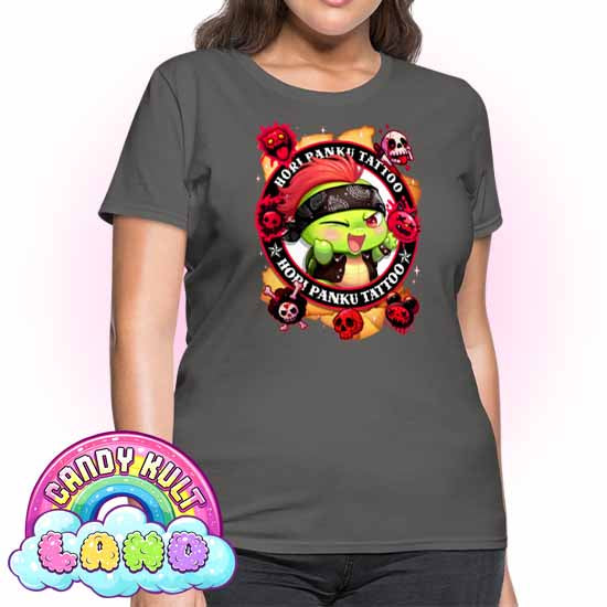 Hori Panku Tattoo - Candy Kult Land Women's FITTED T-Shirt - Candy Kult - Candy Cult - Candy Kult Land - Wishbone - Boo Kitty - Panku - Frosti - Toxic Kitten - Hex-Heart - Cult Candy - Cake High Heels - [product_vendor}