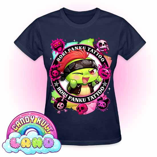 Hori Panku Tattoo Rainbow - Candy Kult land REGULAR FIT Ladies T-Shirt - Candy Kult - Candy Cult - Candy Kult Land - Wishbone - Boo Kitty - Panku - Frosti - Toxic Kitten - Hex-Heart - Cult Candy - Cake High Heels - [product_vendor}