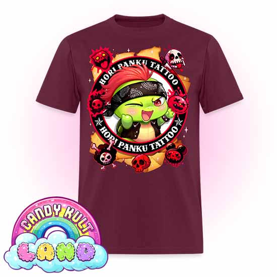 Hori Panku Tattoo - Candy Kult Land COLOUR Men's / Unisex Classic T-Shirt - Candy Kult - Candy Cult - Candy Kult Land - Wishbone - Boo Kitty - Panku - Frosti - Toxic Kitten - Hex-Heart - Cult Candy - Cake High Heels - [product_vendor}