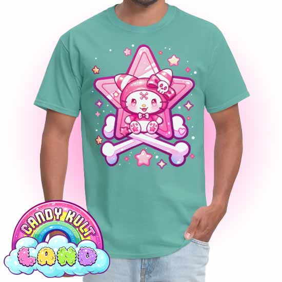 Wishbone Crossbones - Candy Kult Land COLOUR  Men's / Unisex Classic T-Shirt - Candy Kult - Candy Cult - Candy Kult Land - Wishbone - Boo Kitty - Panku - Frosti - Toxic Kitten - Hex-Heart - Cult Candy - Cake High Heels - [product_vendor}