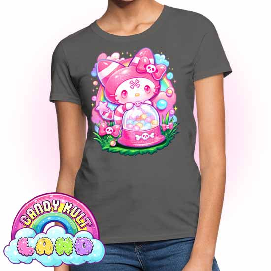 Wishbone Gumball Machine - Candy Kult Land Women's FITTED T-Shirt - Candy Kult - Candy Cult - Candy Kult Land - Wishbone - Boo Kitty - Panku - Frosti - Toxic Kitten - Hex-Heart - Cult Candy - Cake High Heels - [product_vendor}