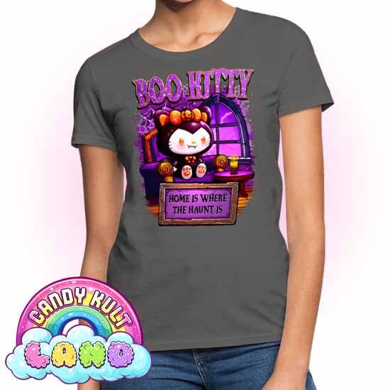 Home Is Where The Haunt Is Boo Kitty - Candy Kult land Women's FITTED T-Shirt - Candy Kult - Candy Cult - Candy Kult Land - Wishbone - Boo Kitty - Panku - Frosti - Toxic Kitten - Hex-Heart - Cult Candy - Cake High Heels - [product_vendor}
