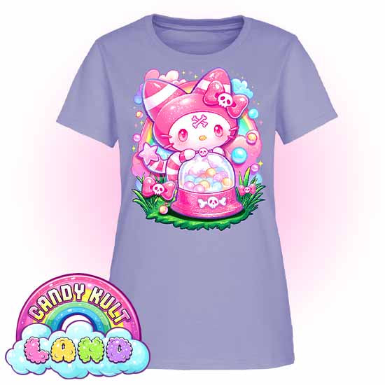 Wishbone Gumball Machine - Candy Kult Land Women's FITTED T-Shirt - Candy Kult - Candy Cult - Candy Kult Land - Wishbone - Boo Kitty - Panku - Frosti - Toxic Kitten - Hex-Heart - Cult Candy - Cake High Heels - [product_vendor}