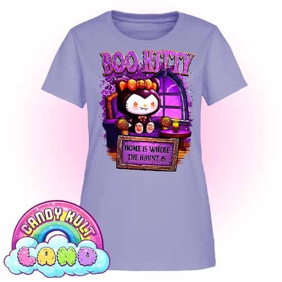 Home Is Where The Haunt Is Boo Kitty - Candy Kult land Women's FITTED T-Shirt - Candy Kult - Candy Cult - Candy Kult Land - Wishbone - Boo Kitty - Panku - Frosti - Toxic Kitten - Hex-Heart - Cult Candy - Cake High Heels - [product_vendor}