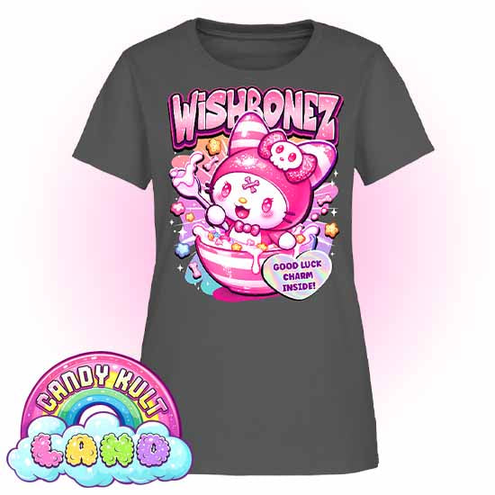 Wishbonez Cereal - Candy kult Land Women's FITTED T-Shirt - Candy Kult - Candy Cult - Candy Kult Land - Wishbone - Boo Kitty - Panku - Frosti - Toxic Kitten - Hex-Heart - Cult Candy - Cake High Heels - [product_vendor}