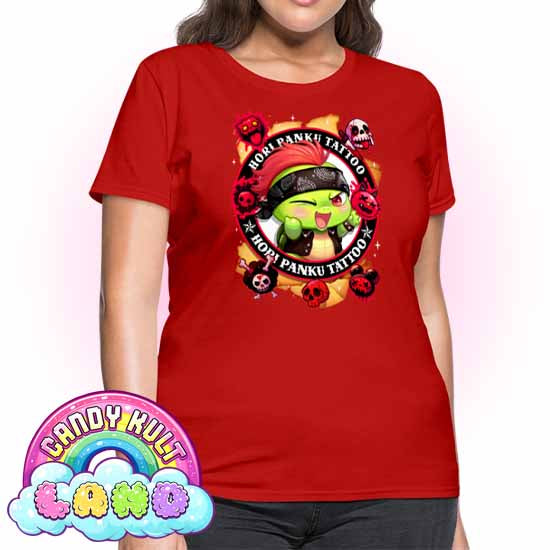 Hori Panku Tattoo - Candy Kult Land Women's FITTED T-Shirt - Candy Kult - Candy Cult - Candy Kult Land - Wishbone - Boo Kitty - Panku - Frosti - Toxic Kitten - Hex-Heart - Cult Candy - Cake High Heels - [product_vendor}