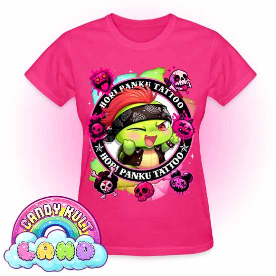 Hori Panku Tattoo Rainbow - Candy Kult land REGULAR FIT Ladies T-Shirt - Candy Kult - Candy Cult - Candy Kult Land - Wishbone - Boo Kitty - Panku - Frosti - Toxic Kitten - Hex-Heart - Cult Candy - Cake High Heels - [product_vendor}