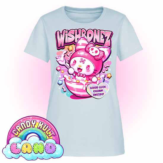 Wishbonez Cereal - Candy kult Land Women's FITTED T-Shirt - Candy Kult - Candy Cult - Candy Kult Land - Wishbone - Boo Kitty - Panku - Frosti - Toxic Kitten - Hex-Heart - Cult Candy - Cake High Heels - [product_vendor}