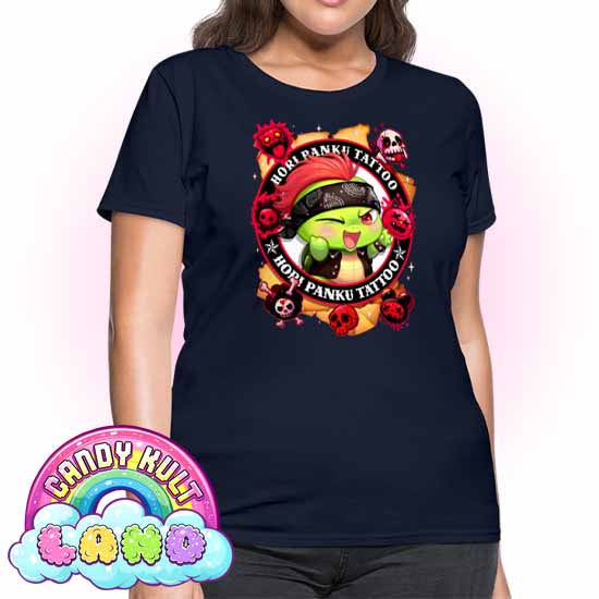 Hori Panku Tattoo - Candy Kult Land Women's FITTED T-Shirt - Candy Kult - Candy Cult - Candy Kult Land - Wishbone - Boo Kitty - Panku - Frosti - Toxic Kitten - Hex-Heart - Cult Candy - Cake High Heels - [product_vendor}
