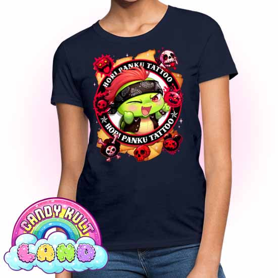 Hori Panku Tattoo - Candy Kult Land Women's FITTED T-Shirt - Candy Kult - Candy Cult - Candy Kult Land - Wishbone - Boo Kitty - Panku - Frosti - Toxic Kitten - Hex-Heart - Cult Candy - Cake High Heels - [product_vendor}