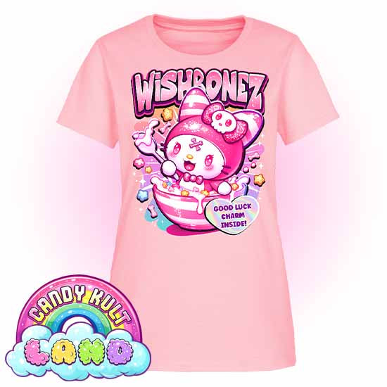 Wishbonez Cereal - Candy kult Land Women's FITTED T-Shirt - Candy Kult - Candy Cult - Candy Kult Land - Wishbone - Boo Kitty - Panku - Frosti - Toxic Kitten - Hex-Heart - Cult Candy - Cake High Heels - [product_vendor}