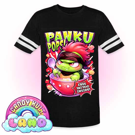 Panku Pops Cereal  - Candy Kult Land Men's / Unisex Vintage Sport T-Shirt - Candy Kult - Candy Cult - Candy Kult Land - Wishbone - Boo Kitty - Panku - Frosti - Toxic Kitten - Hex-Heart - Cult Candy - Cake High Heels - [product_vendor}