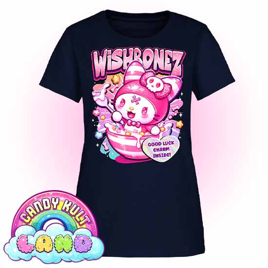 Wishbonez Cereal - Candy kult Land Women's FITTED T-Shirt - Candy Kult - Candy Cult - Candy Kult Land - Wishbone - Boo Kitty - Panku - Frosti - Toxic Kitten - Hex-Heart - Cult Candy - Cake High Heels - [product_vendor}