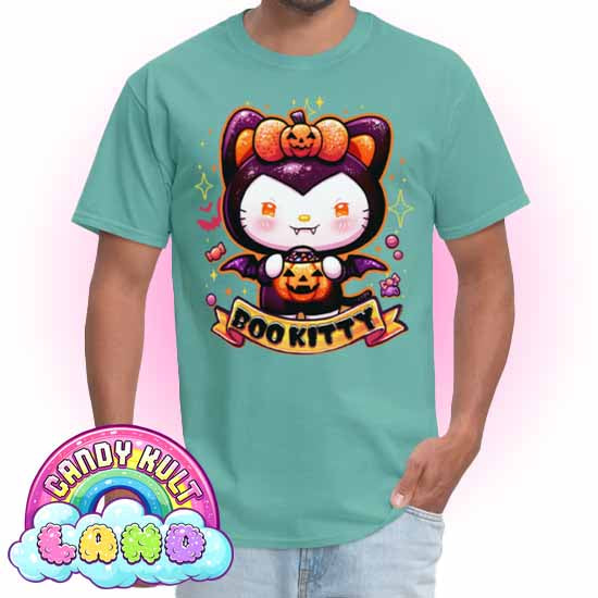 Boo Kitty - Candy Kult Land COLOUR Men's / Unisex Classic T-Shirt - Candy Kult - Candy Cult - Candy Kult Land - Wishbone - Boo Kitty - Panku - Frosti - Toxic Kitten - Hex-Heart - Cult Candy - Cake High Heels - [product_vendor}