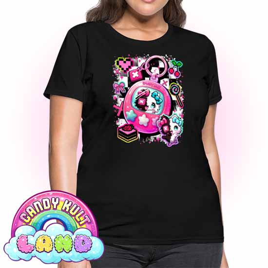 Toxic Kitten Virtual Pet - Candy Kult Land Women's FITTED T-Shirt - Candy Kult - Candy Cult - Candy Kult Land - Wishbone - Boo Kitty - Panku - Frosti - Toxic Kitten - Hex-Heart - Cult Candy - Cake High Heels - [product_vendor}