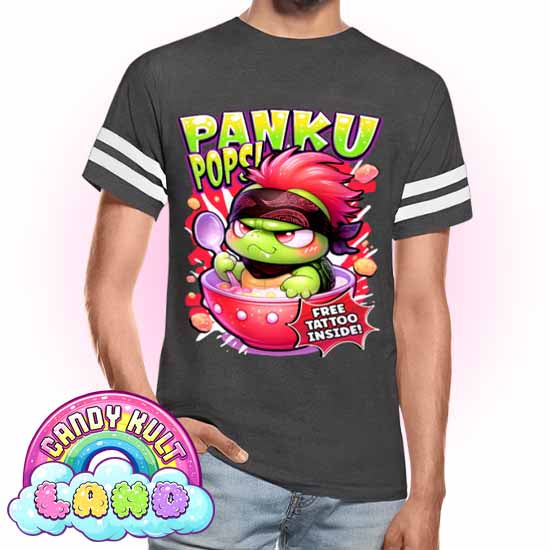 Panku Pops Cereal  - Candy Kult Land Men's / Unisex Vintage Sport T-Shirt - Candy Kult - Candy Cult - Candy Kult Land - Wishbone - Boo Kitty - Panku - Frosti - Toxic Kitten - Hex-Heart - Cult Candy - Cake High Heels - [product_vendor}